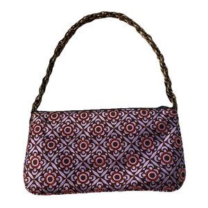 J.‎ Crew Silk Handbag Womens Purple Floral Mini Y2K Shoulder Purse